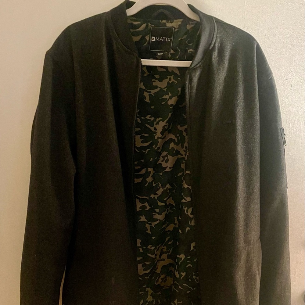 Men’s Dark Grey Matix Bomber Jacket